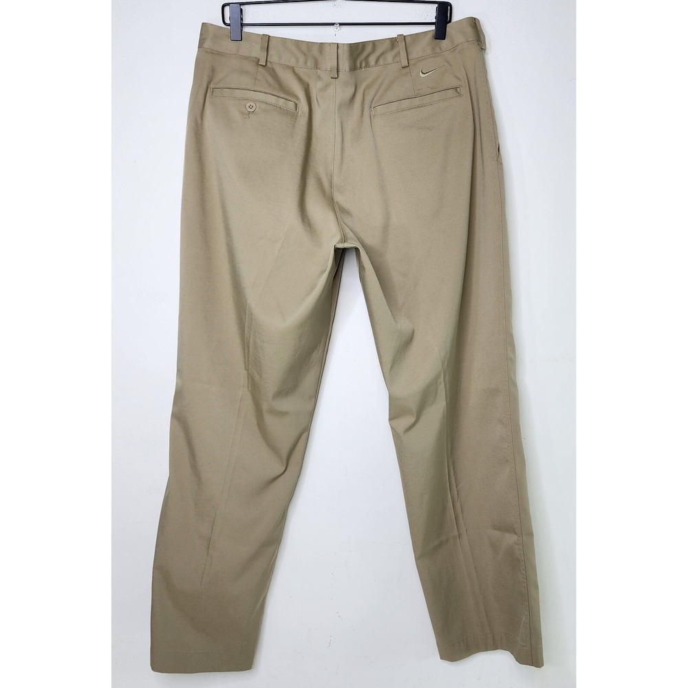 Nike Golf Fit Dry Pants Mens 34x30 Pleated Tan Straight‎ Leg